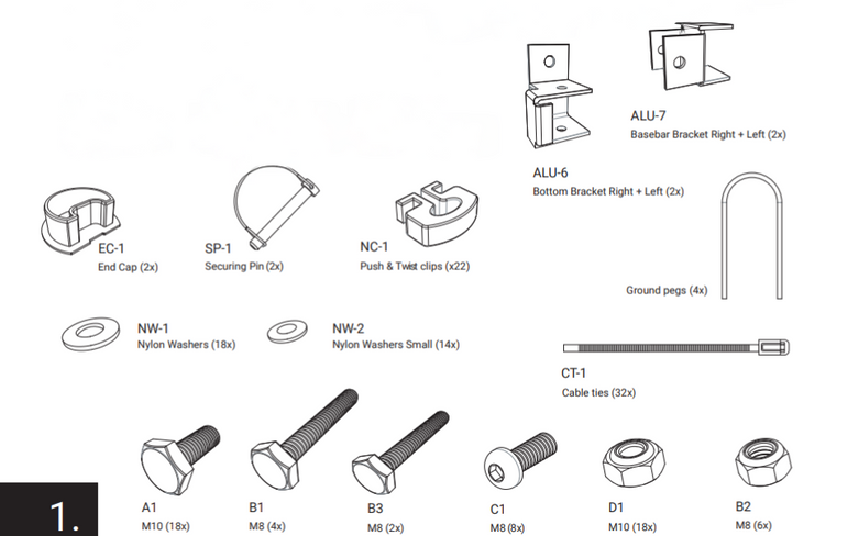 Spare Part - Pro Alu Match - Hardware set