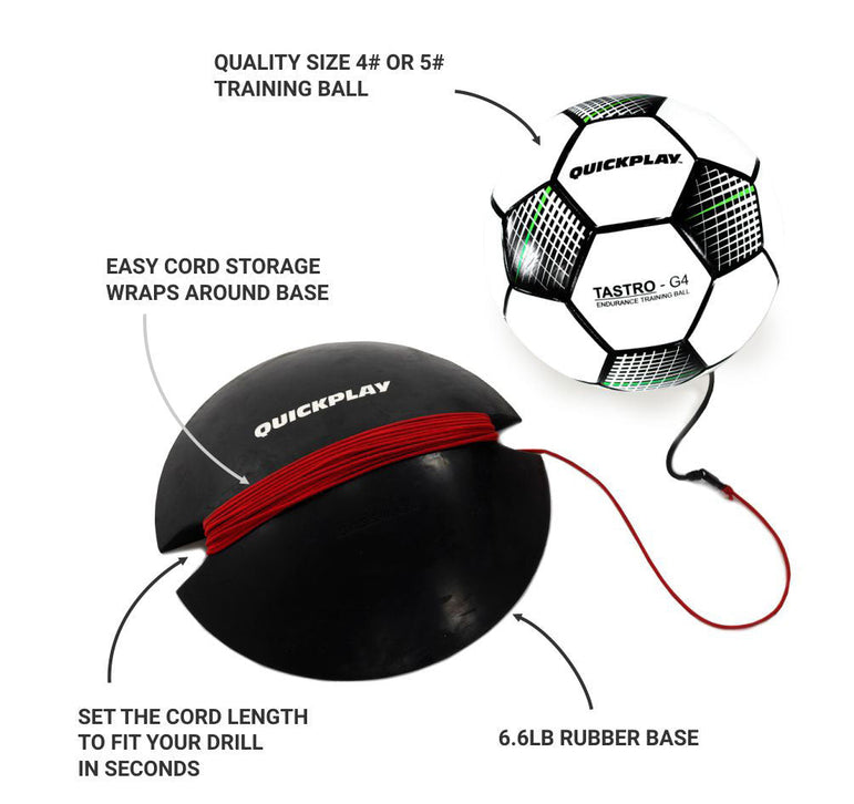 REPLAY Soccer Ball Trainer - Size 4 - QUICKPLAY - Astroturf Backyard instructions rebounder Replay Ball replayball Soccer Soccer Training training ball